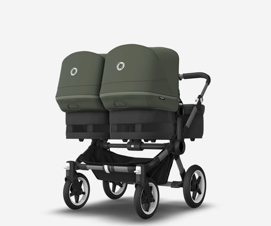 Коляска для двойни 2 в 1 Bugaboo Donkey 5 Twin Forest green/Midnight black/Graphite