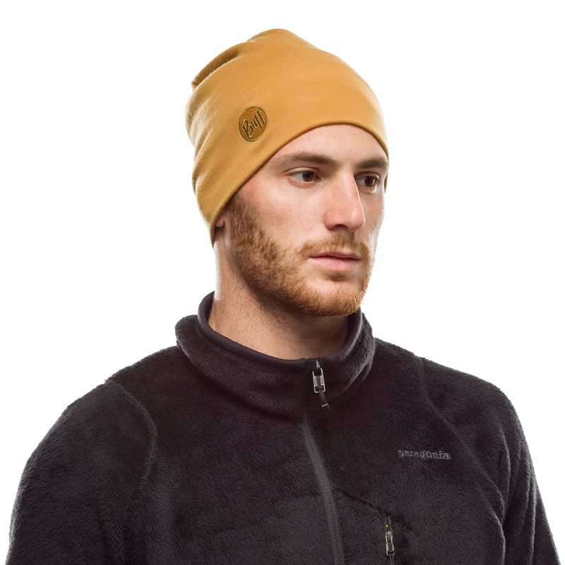 Теплая шерстяная шапка-бини Buff Hat Wool Heavyweight Solid Camel Фото 3