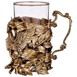 СТАКАН С ПОДСТАКАННИКОМ "ГЕРБ" 250 МЛ (КОР=1ШТ.)