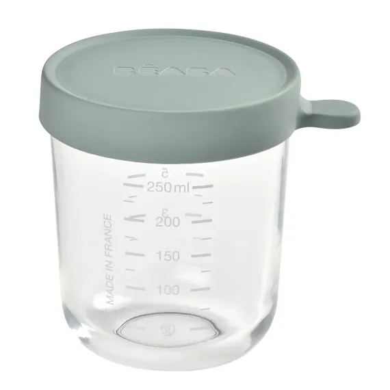 Стеклянный контейнер Beaba Glass Portion Jar 250 ml Eucalyptus