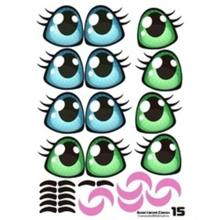 Наклейки "Глаза. Рты №15", 6 компл. на листе