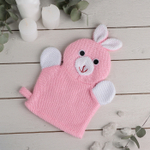Мочалка-варежка детская "Зайка" с петелькой 578731