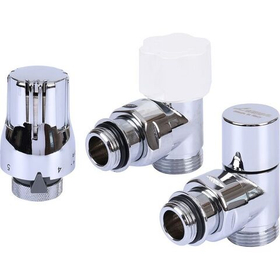 Термостатический комплект для радиатора угловой хромированный 1/2* Luxor