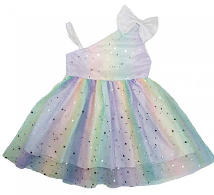 Платье №4/15 белое, радуга, звездочки