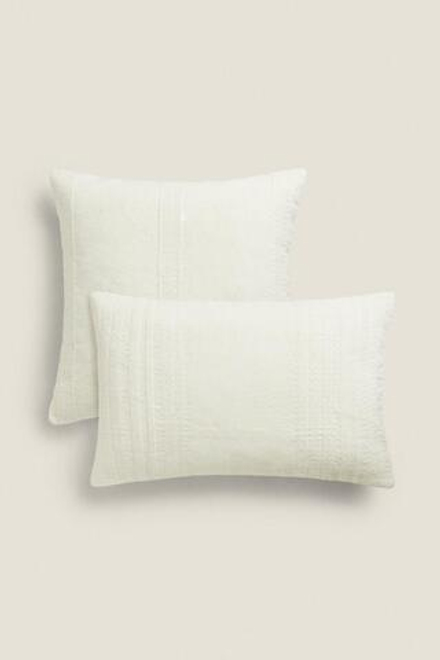 ZARA HOME ЧЕХОЛ ДЛЯ ДЕКОРАТИВНОЙ ПОДУШКИ В ПОЛОСКУ, ЭКРЮ