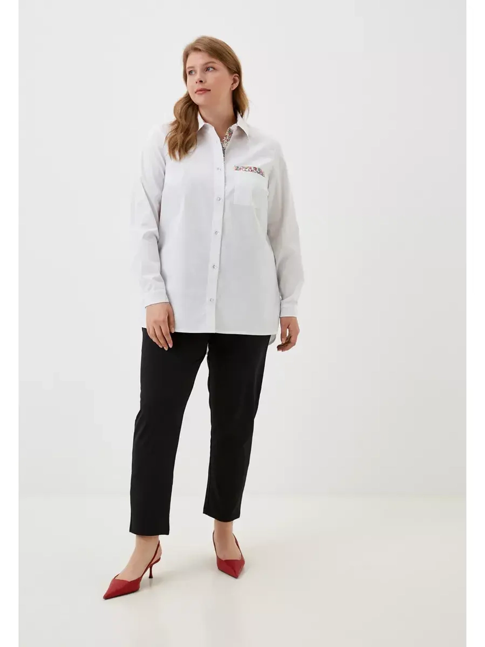 Рубашка белая с отделкой