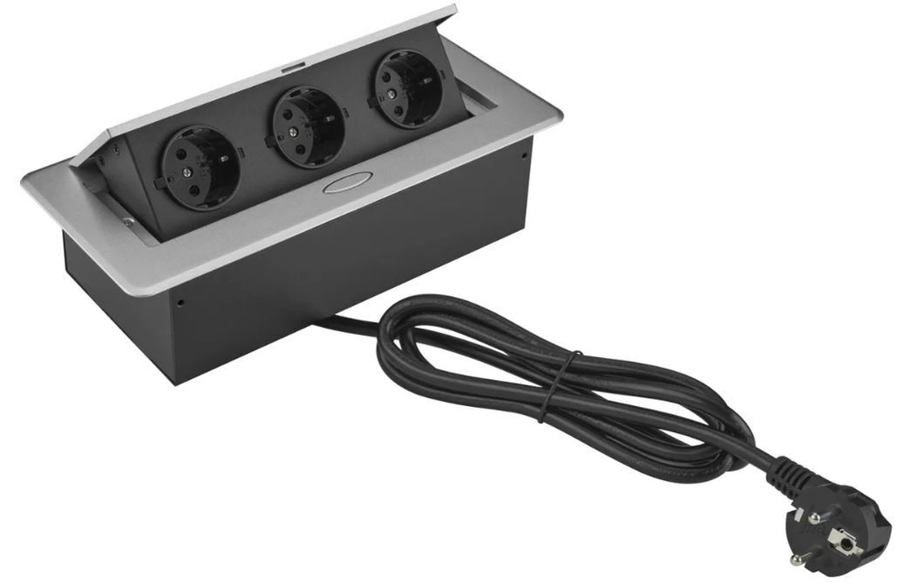Блок розеток  Cactus CS-SOCKET-EU3-GYBK