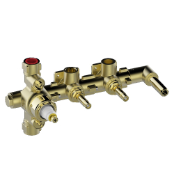 Bossini Apice термостат на 2 выхода, с двумя вентилями открыть-закрыть и регулировкой пропускной способности, душевая лейка Apice Ø 140 мм с фиксирова