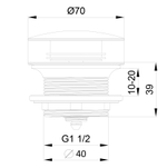 Донный клапан для ванны 1 1/2 WONZON & WOGHAND, Черный матовый (WW-SS105-MB)