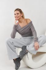 ТОП-БОДИ НА ОДНО ПЛЕЧО, СЕРЫЙ