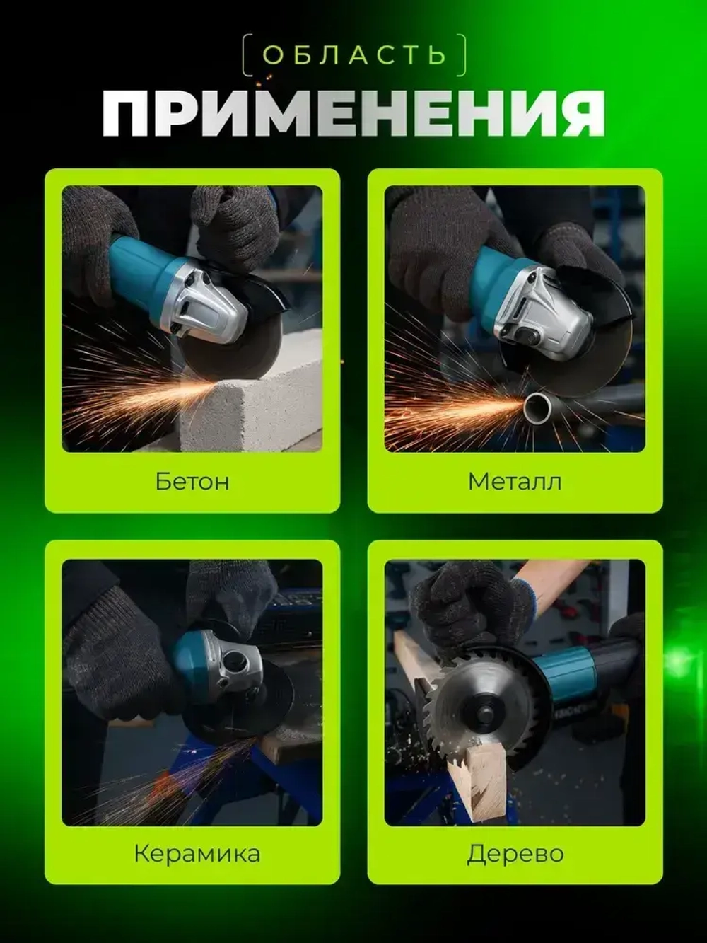 Болгарка электрическая, УШМ 125 с регулировкой оборотов