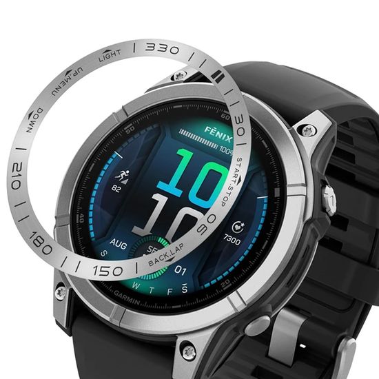 Накладка для Garmin Fenix 8 (47mm) для защиты безеля нержавеющая сталь (Серебристый)