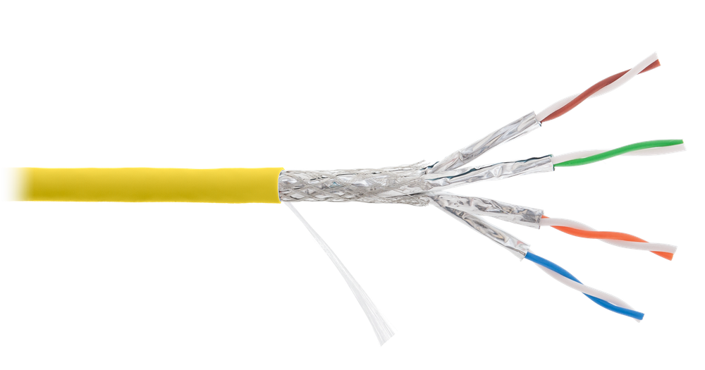Кабель витая пара S/FTP 7A кат. 4 пары NIKOLAN NKL 4375C-YL