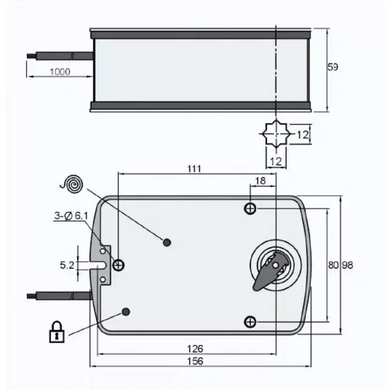 Электропривод UCP UB-24-05 с возвратной пружиной