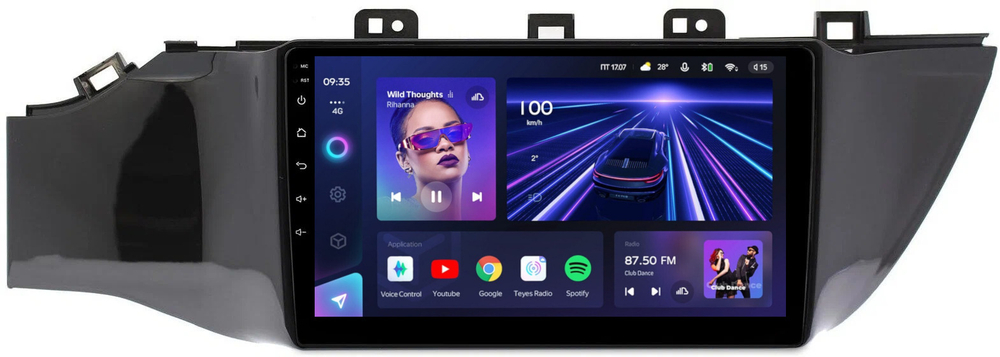 Магнитола для KIA Rio 4, Rio X-Line 2017-2020 (рамка под 9" без кнопки) - Teyes CC3L на Android 10, 8-ядер, CarPlay, 4G SIM-слот