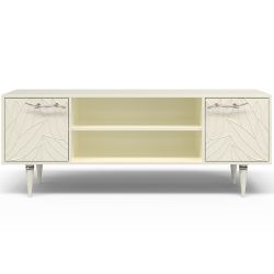 Тумба под ТВ Арт Колор leaves 155см Классик Сильвер Кремовый белый