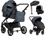 Детская коляска Tutis Leo 3 Plus 4 в 1 с автокреслом Elo Lux EduSky Black и базой 1582211 India Ink