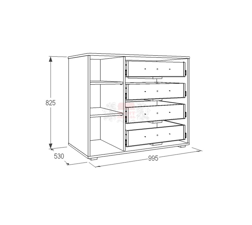 Уголок школьника Омега 16 комод