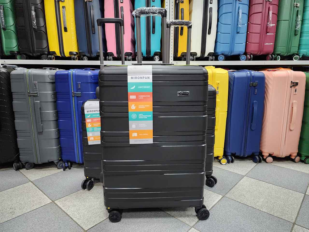 Чемодан Большой (L) полипропилен "Mironpan" съёмные колёса