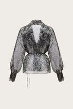 Блуза из органзы с авторским принтом