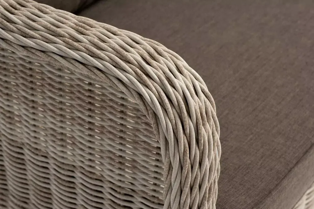 "Гляссе" диван трехместный из искусственного ротанга, цвет бежевый