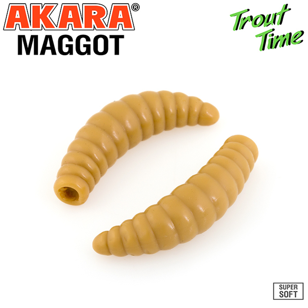 Силиконовая приманка Akara Trout Time MAGGOT 1,6 Garlic 445 (10 шт.)