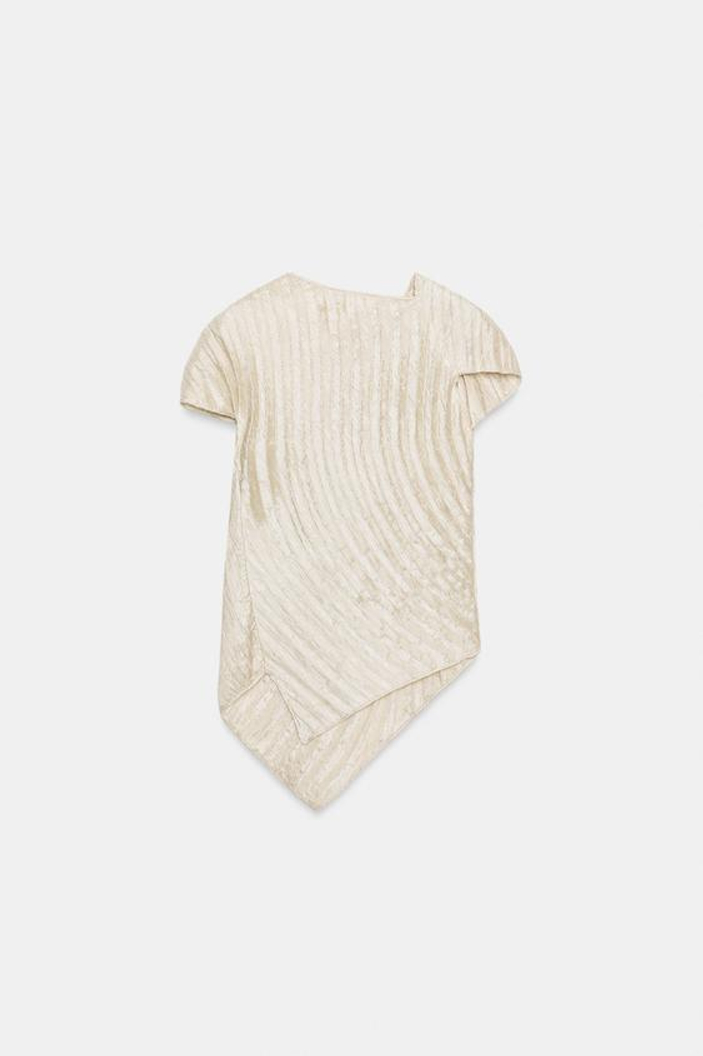 ZARA ПЛИССИРОВАННЫЙ ТОП — ZW COLLECTION, ЭКРЮ