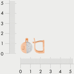 Серьги с фианитами для женщин из розового золота 585 пробы (арт. с4687)