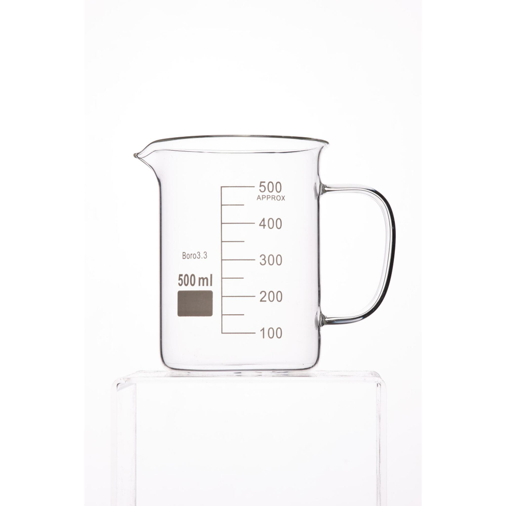 Стакан лабораторный низкий, 500 мл, с ручкой