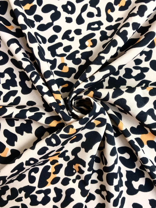 Плательная принт, леопард коричн/оранж на персиковом LUCY D12C3