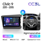Teyes CC3L 9"для Honda Civic 2011-2015 (прав)