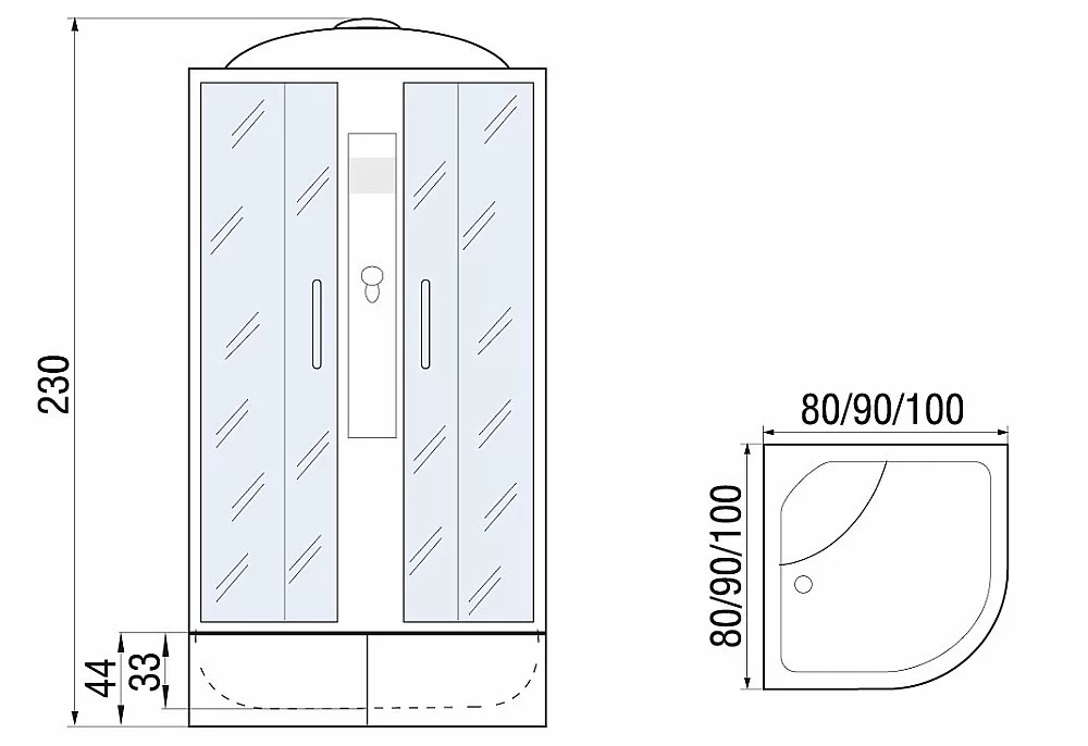 Душевая кабина River DESNA XL 100/44 MT