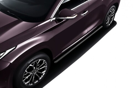 Пороги стальные Chery Exeed TXL (2021-2023) d57 труба (черные)