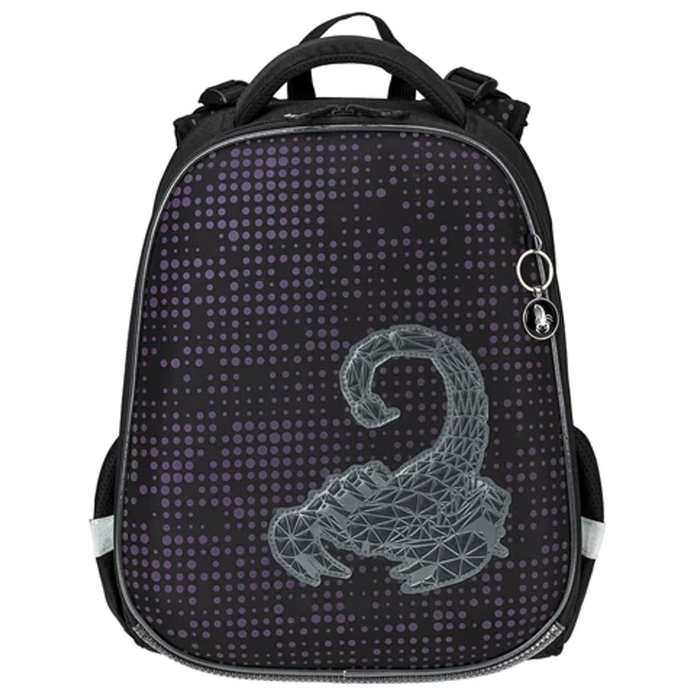 Ранец BRAUBERG LUMINOUS, 2 отделения, с брелоком, "Scorpio", СВЕТЯЩИЙСЯ РИСУНОК, 38х29х16 см, 271368
