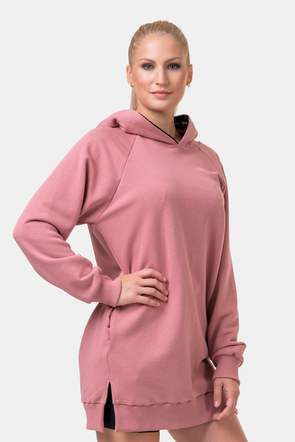 Толстовка женская Everyday HERO Long Sweatshirt with a hoodie 580 Розовая