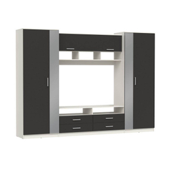 91.01 Вена шкаф многоцелевой Белый / Диамант серый