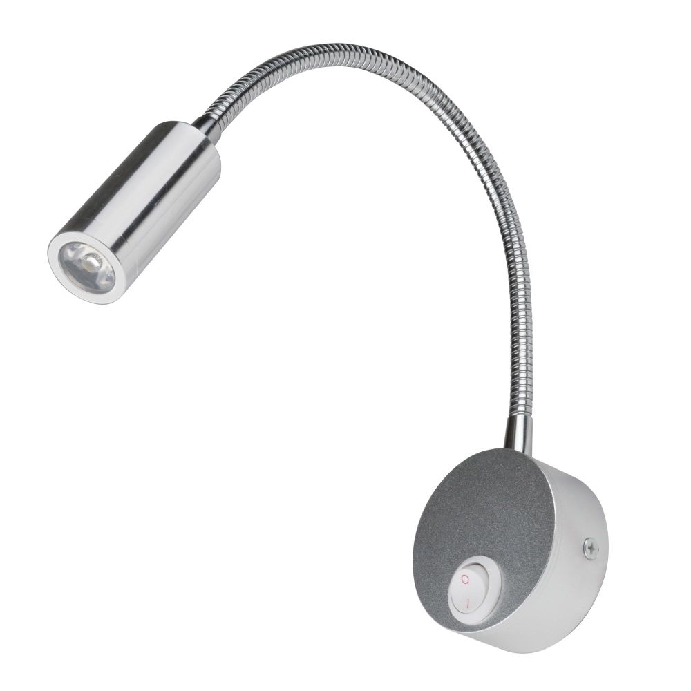 ULT-F21-3W-4000K IP20 SILVER Светильник светодиодный настенный гибкий для интерьерного освещения. 85-265В. Белый свет 4000К. Серебряный. TM Uniel