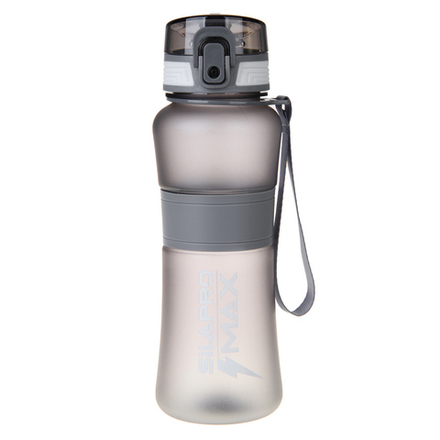 SILAPRO MAX Бутылка спортивная с замком, ULTIMATE GREY, 600мл, РС, силикон