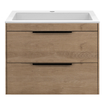 База под раковину Chiara 2D 600 подвесная, 2 выкатных ящика soft-close, N.Oak
