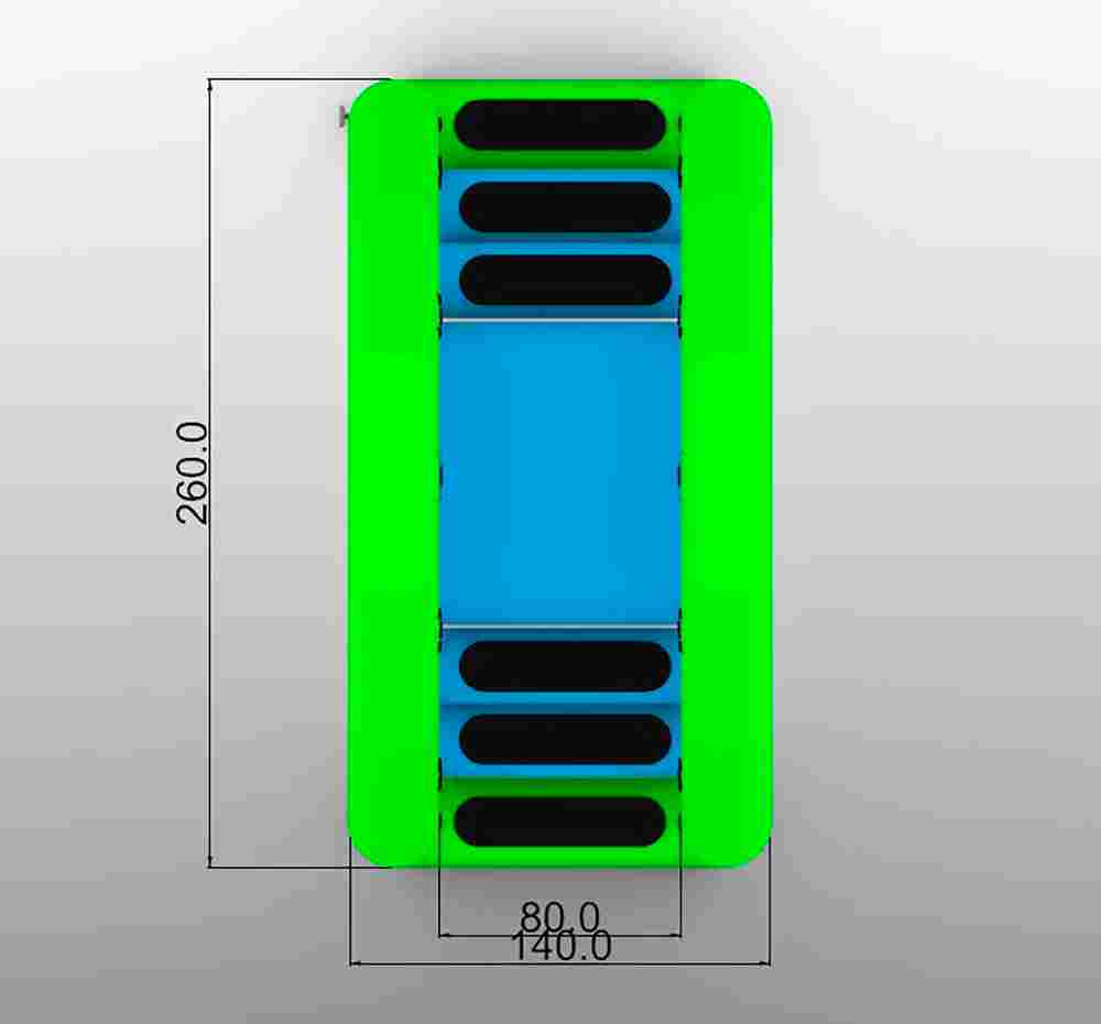 Надувная мини-лестница для бассейна из ПВХ, зелёный, 2,6*1,4*2,4 м