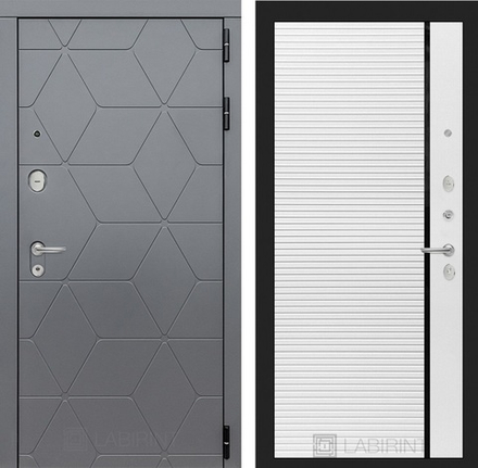 Входная металлическая дверь Лабиринт Cosmo 2К (Космо ) 22 Белый софт