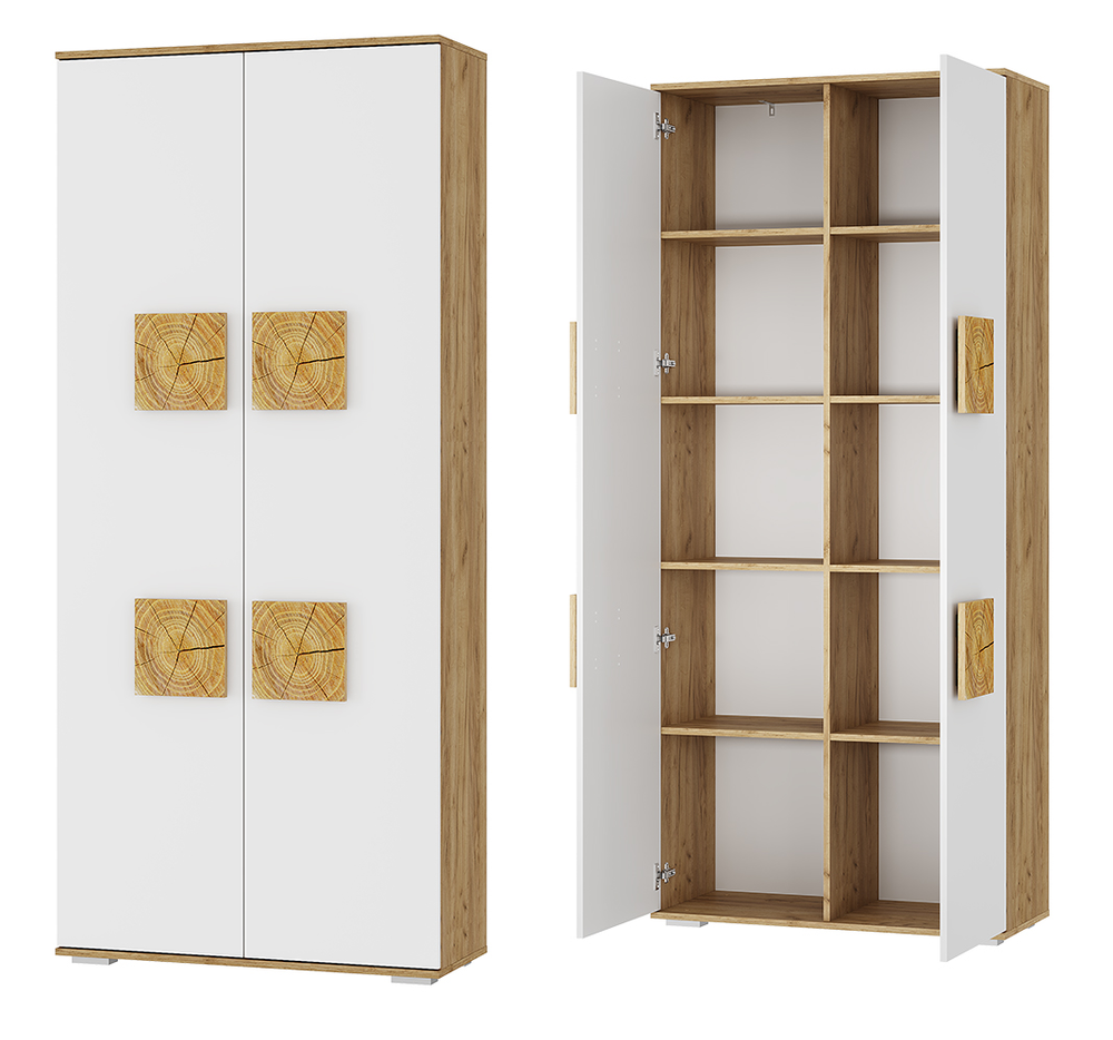 Шкаф 2-х створчатый Тиволи ШК-01 крафт/белый