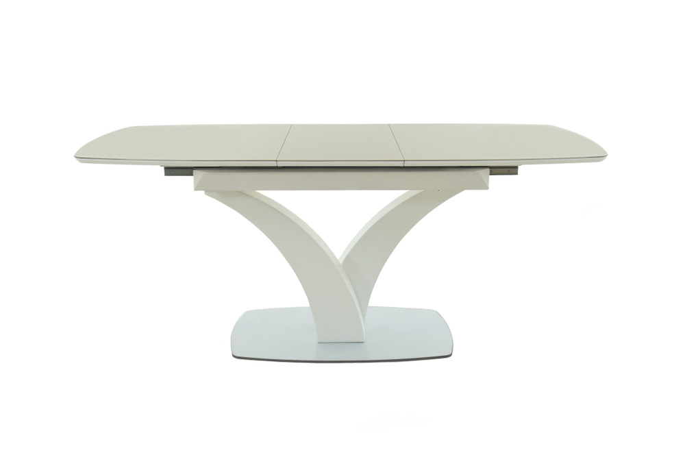 Стол Аврора Нотр Дам MODERNE стекло OPTIWHITE 1400(1800)*850, Капучино