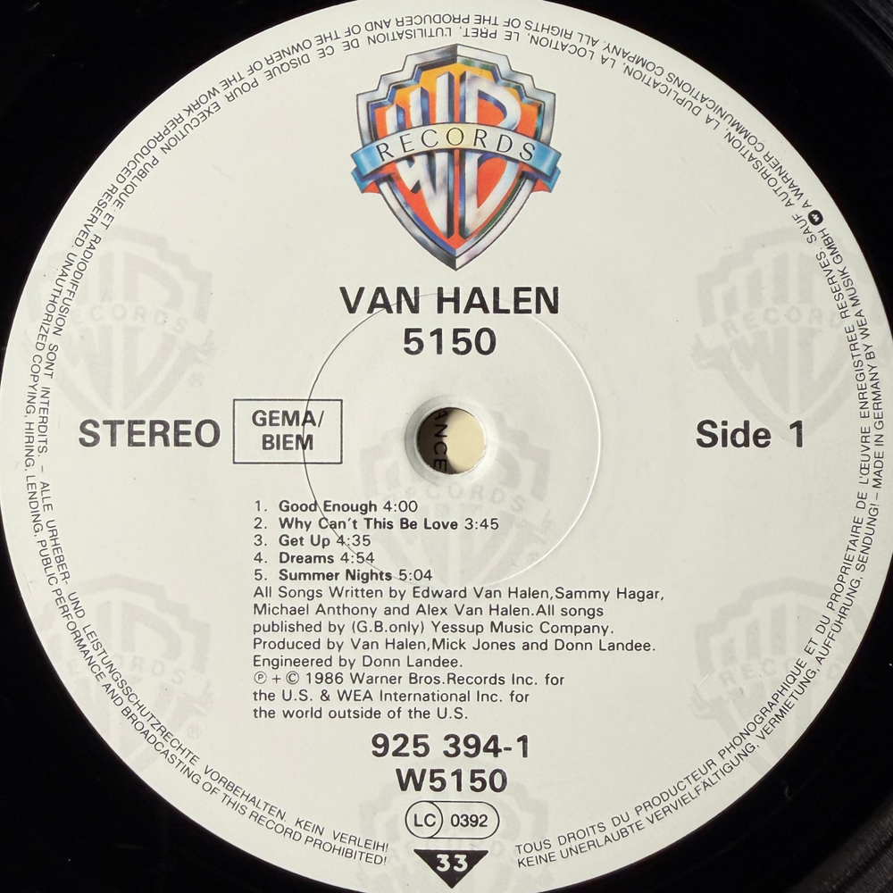 Van Halen - 5150 (Германия 1986г.)