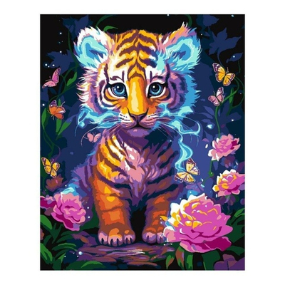 Картина по номерам 40*50см " Тигрёнок" (Lori)