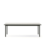 Уличный стол Maurina из стали зелёного цвета с керамической плиткой цвета экрю 223 x 101 см