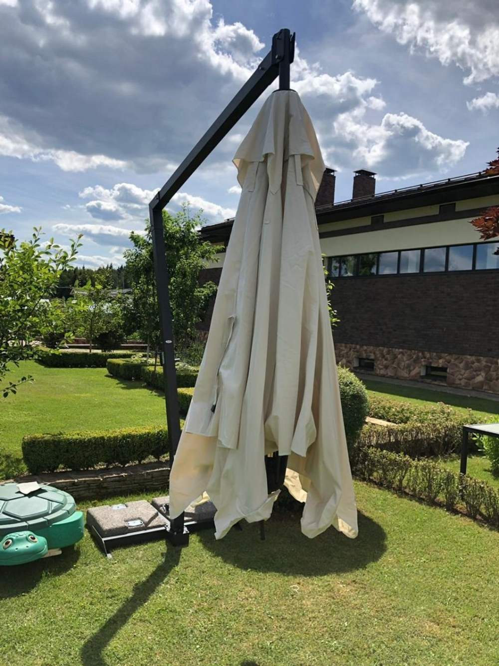 Зонт профессиональный Napoli Braccio, антрацит, слоновая кость