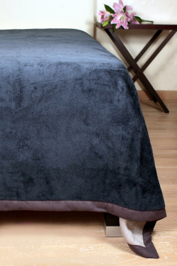 Элитный плед -покрывало Двустороннее голубой-серый от Luxberry