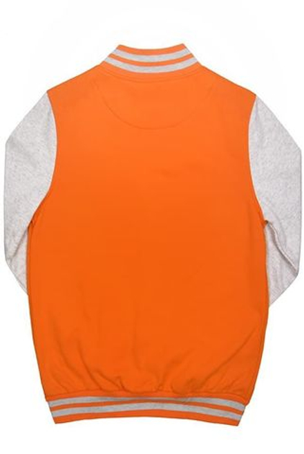 Куртка бомбер оранжевый со светло-серыми рукавами