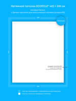 Натяжные потолки: 9.9 м2, 16.6 м2, 17.2 м2, 13.6 м2